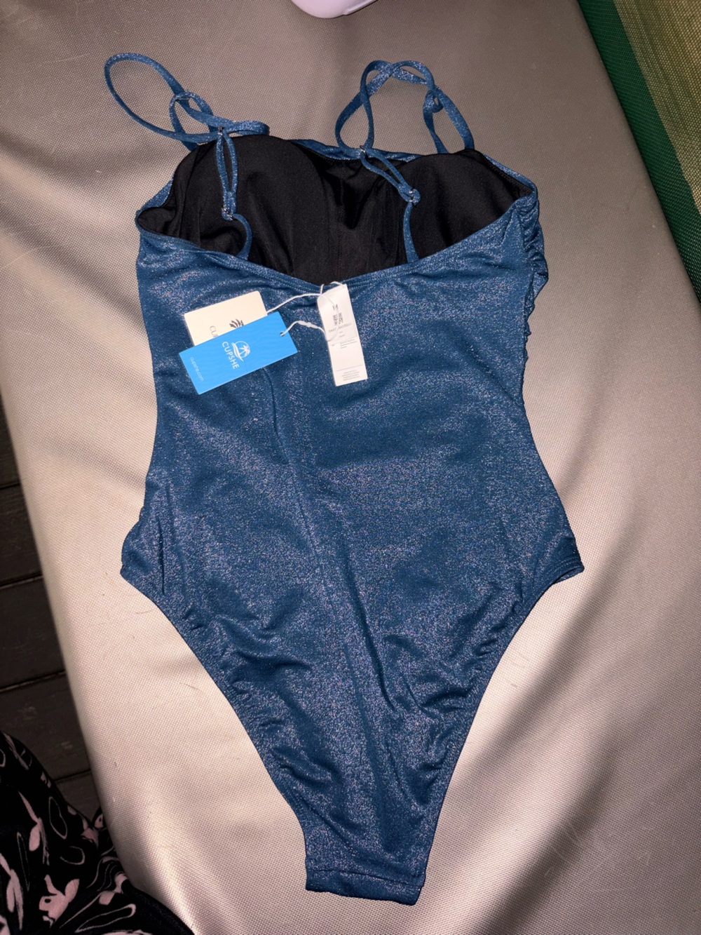 Cupshe Shimmery Blue One-Piece Swimsuit